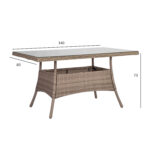 Stalas TOSCANA 140x80xH73cm, smėlio spalvos