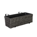 Balkoninė gėlių dėžutė WICKER 60x19xH18cm, pilka