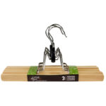 Medžiaginės pakabos kelnėms 3 vnt., natūralios