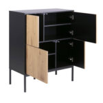 Komoda SEAFORD 80x40xH103cm, ąžuolas/juoda - Image 3