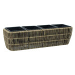Gėlių dėžutė WICKER 57x16xH16cm, šviesiai ruda