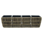 Gėlių dėžutė WICKER 57x16xH16cm, šviesiai ruda - Image 2