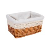 Krepšelis MAX-6, 24x18xH12cm, rudos spalvos su nėriniais