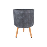 Augalų laikiklis SKY EDEN D37xH52,3 cm, tamsiai pilkos spalvos, su medinėmis kojelėmis