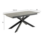 Valgomojo stalas IRWINE 168/210x90xH76cm, juodas - Image 8