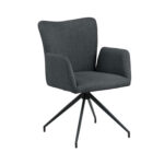 Valgomojo kėdė LAURA su porankiu, pilka