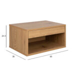 Naktinis staliukas CHOLET 50x35xH24,3cm, ąžuolas - Image 7