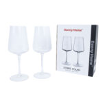 Vyno taurės 2vnt STRIPE POLAR H21,7cm 390ml, skaidrus stiklas