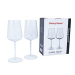 Vyno taurės 2vnt STRIPE POLAR H23,7cm 550ml, skaidrus stiklas