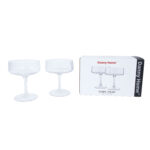 Šampano taurės 2vnt STRIPE POLAR H12cm 220ml, skaidrus stiklas