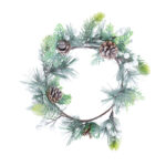 Vainikas GREENLAND D20cm, baltos uogos