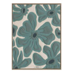 Paveikslas su rėmu 60x80 cm,
žalios gėlės