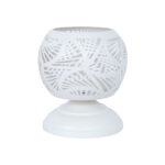 Žvakidė SANDY 15x15xH16cm, antikvarinis baltas metalas