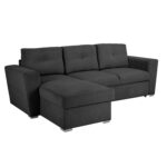 Kampinė sofa-lova WHITBY tamsiai pilka