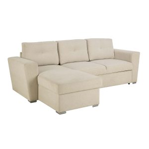 Kampinė sofa-lova WHITBY smėlio spalvos