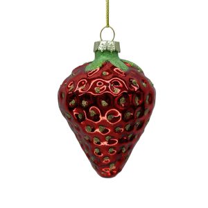 Kalėdų eglutė JOY STRAWBERRY 8,5 cm, stiklinė