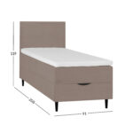 Kontinentinė lova LAARA 90x200 cm, pilka - Image 4