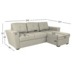 Kampinė sofa-lova WHITBY smėlio spalvos - Image 8