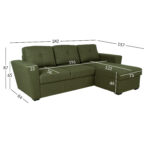Kampinė sofa-lova WHITBY žalia - Image 8