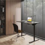 Rašomasis stalas ERGO LIGHT su 1 varikliu 120x60xH72,5-117,5cm, juodas - Image 7