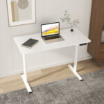 Rašomasis stalas ERGO LIGHT su 1 varikliu 120x60xH72,5-117,5cm, baltas - Image 6