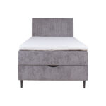 Kontinentinė lova LAARA 90x200 cm, pilka - Image 5