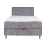 Kontinentinė lova LAARA 120x200 cm, pilka - Image 4