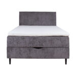 Kontinentinė lova LAARA 120x200 cm, grafito spalvos - Image 4