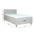 Kontinentinė lova LAARA 140x200 cm, tamsiai smėlio spalvos - Image 10