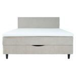 Kontinentinė lova LAARA 140x200 cm, tamsiai smėlio spalvos - Image 4