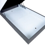 Kontinentinė lova LEVI 120x200 cm, su čiužiniu, tamsiai pilka - Image 5