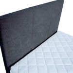 Kontinentinė lova LEVI 120x200 cm, su čiužiniu, tamsiai pilka - Image 7