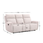 Trivietė sofa MAREN su rankiniu mechanizmu, smėlio spalvos - Image 7