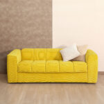 Sofa-lova STELLA su spyruokliniu čiužiniu, geltona - Image 9