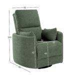 Atlošiamas fotelis STINA su supamuoju ir besisukančiu rankiniu mechanizmu, žalias - Image 4