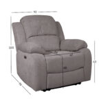 Atlošiamas fotelis FELICIA su elektriniu mechanizmu, pilkas - Image 7
