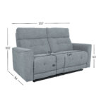BOSCO 2-vietė sofa su elektriniu mechanizmu, melsvai pilka - Image 7