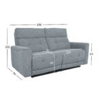 BOSCO 2,5 vietos sofa su elektriniu mechanizmu, melsvai pilka - Image 6
