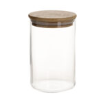 Stiklinis indelis JARA D8,3xH13cm 790ml su bambukiniu dangteliu