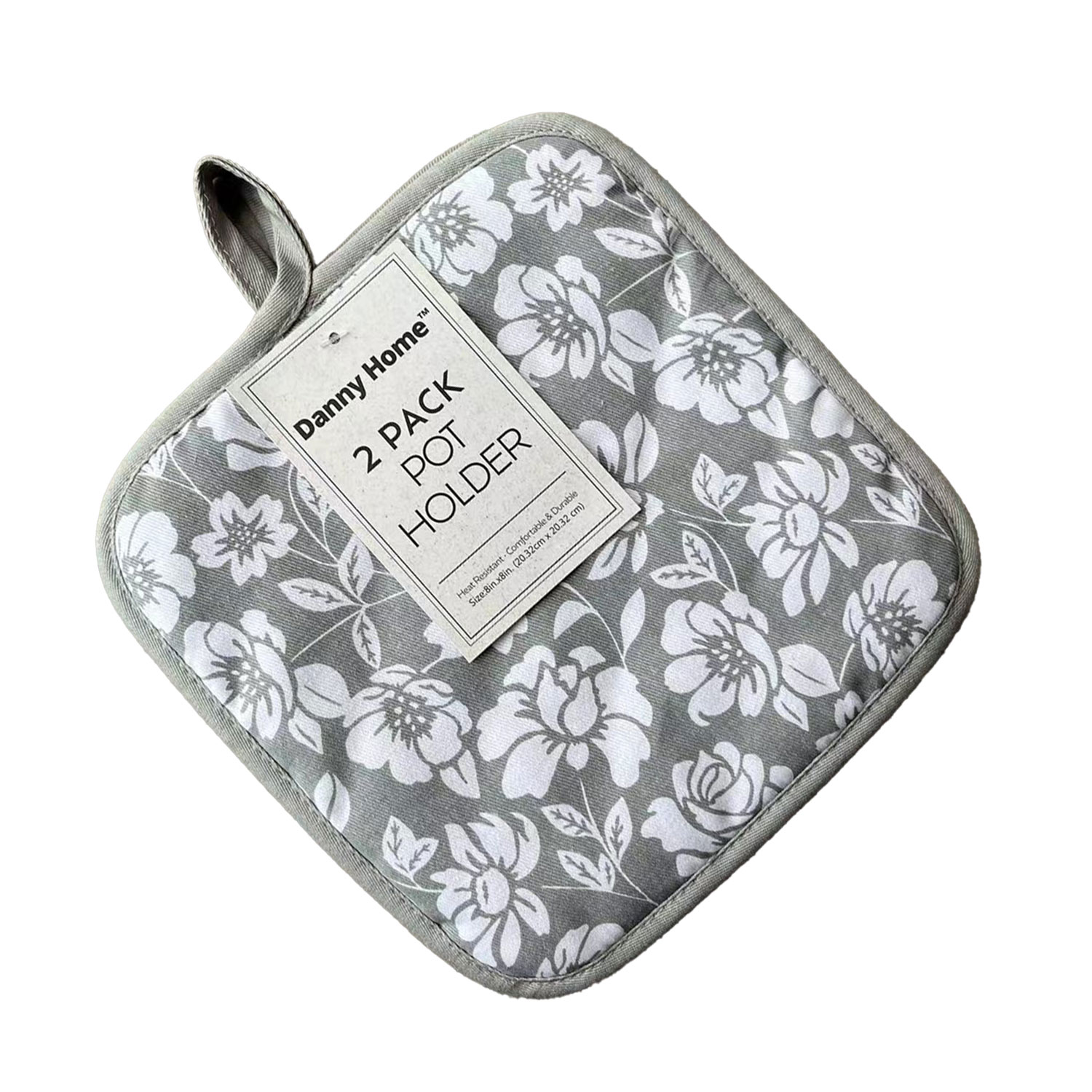 DH10082 Šluostės vazonams AIMAI 2vnt. 20x20cm, pilka gėlė - Image 1