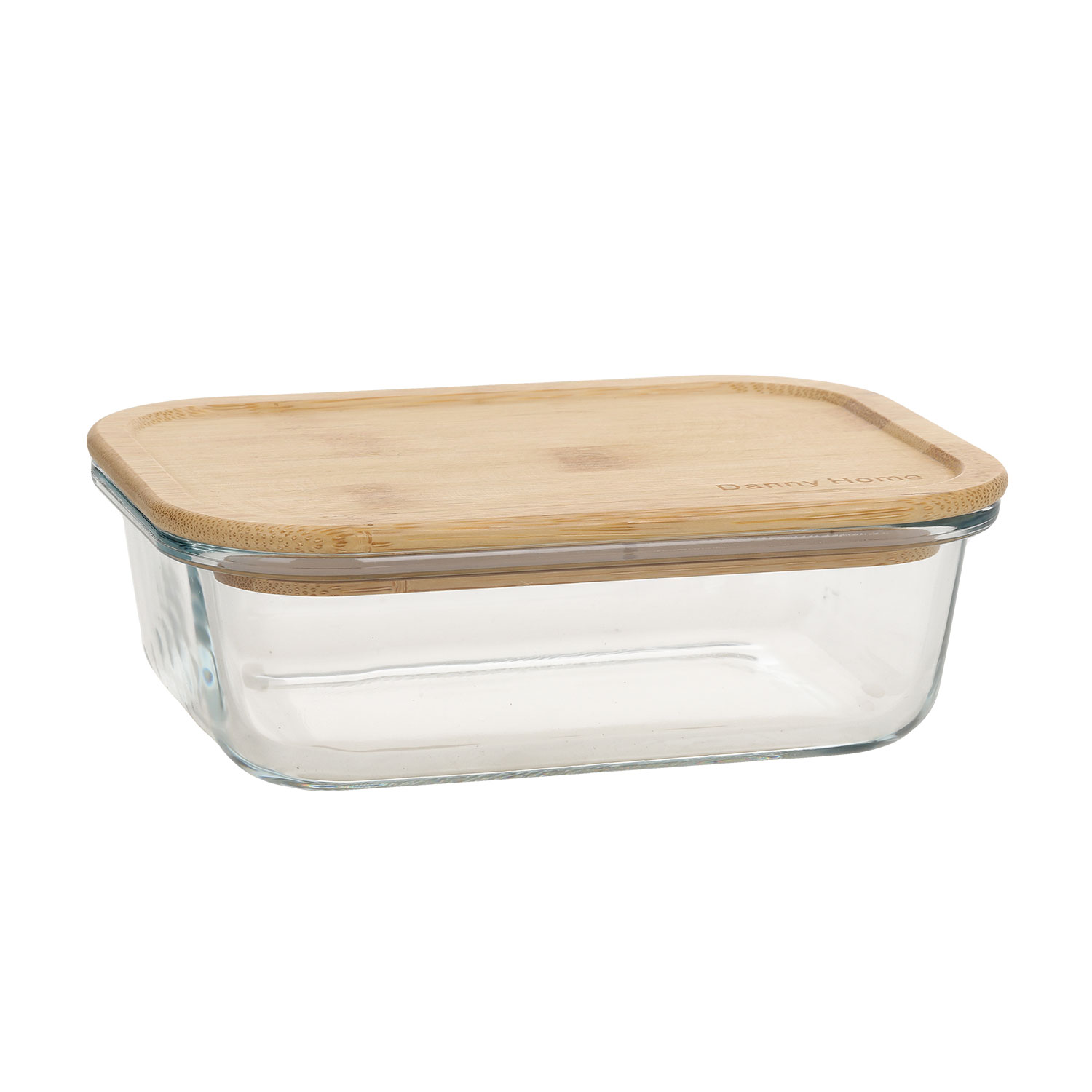 DH20005 Dubenėlis BOXY 17×12,6xH5,3cm 640ml, stiklas, bambukas - Image 1