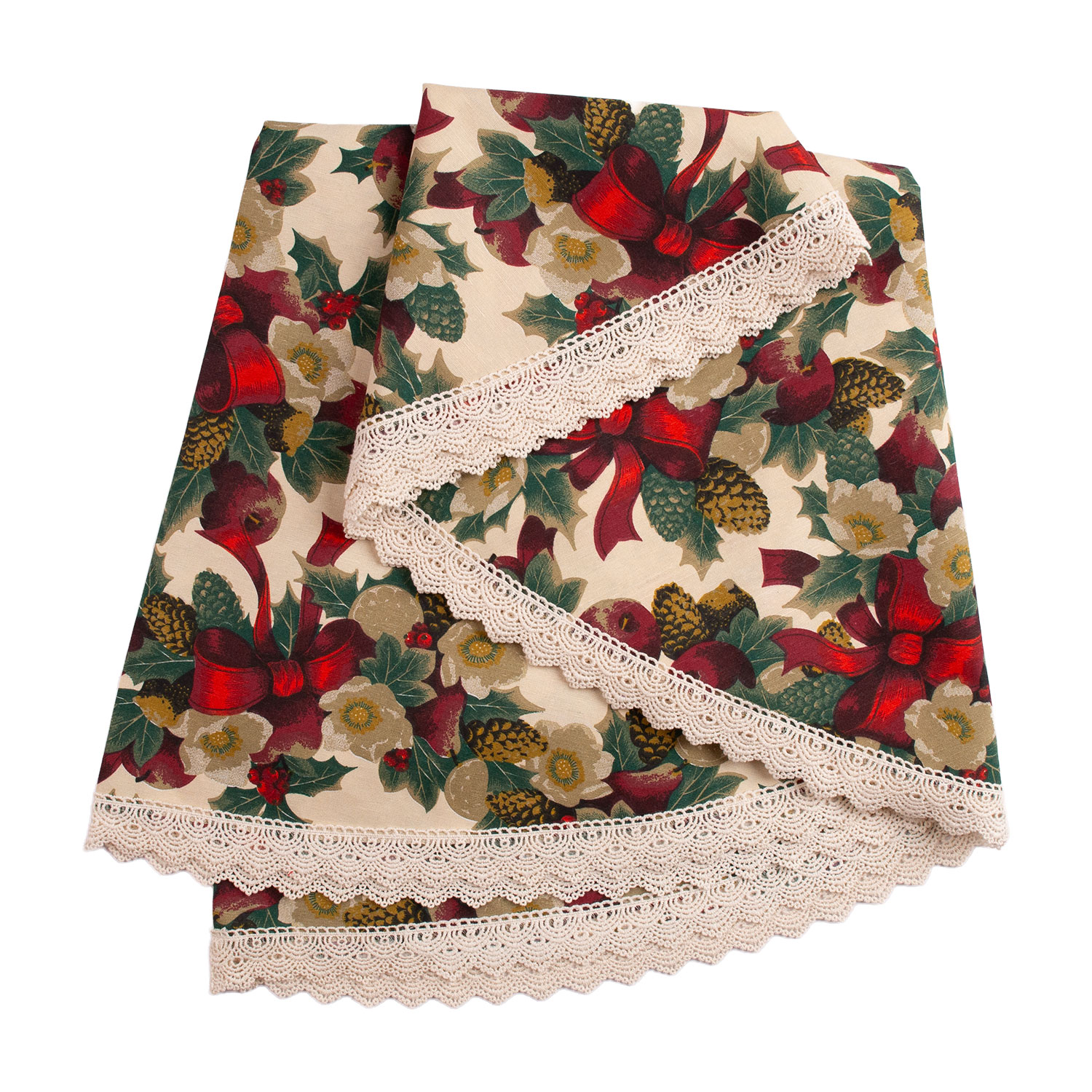 P0003881 Stalo kilimėlis ŽIEMOS GĖLĖS D170cm, kaspinai - Image 1