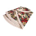 Stalo kilimėlis ŽIEMOS GĖLĖS D170cm, kaspinai - Image 2