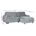 Kampinė sofa-lova CLOUD melsvai žalios spalvos - Image 2