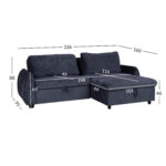 Kampinė sofa-lova CLOUD blue - Image 11