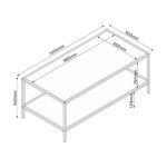 Kavos staliukas HEDVIG 100x50xH40cm, pelenų/juodas - Image 3