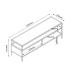 TV staliukas HEDVIG 120x33xH40cm, uosio/juodos spalvos - Image 4