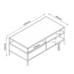 Kavos staliukas HEDVIG su stalčiumi 100x50xH40cm, uosio/juodos spalvos - Image 3