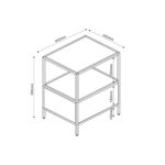 Šoninis staliukas / naktinis staliukas HEDVIG 40x40xH59cm, uosio/juodos spalvos - Image 3