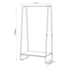 Drabužių pakaba HEDVIG 60x40xH150cm, pelenų/juoda - Image 3